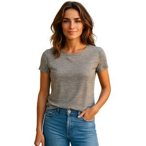 Market & Spruce Gray Fitted Short Sleeve Tee